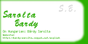 sarolta bardy business card